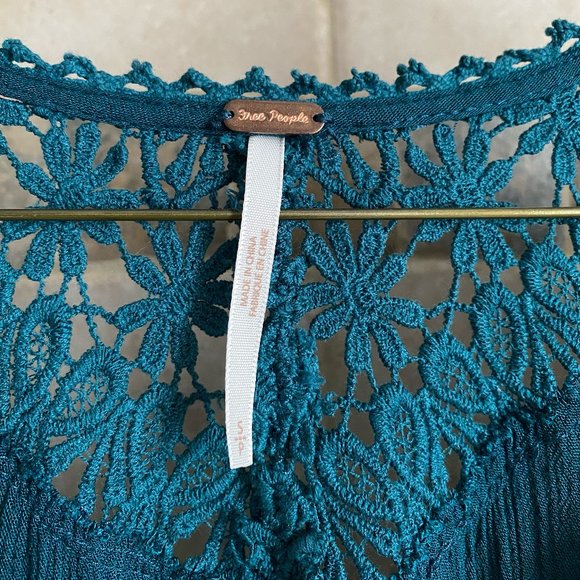 Free People "In the Shadows" Tunic in Emerald, small NWOT - Picture 6 of 7